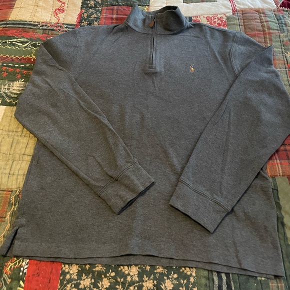 Ralph Lauren Charcoal Blue Half-Zip Sweater - Picture 2 of 5